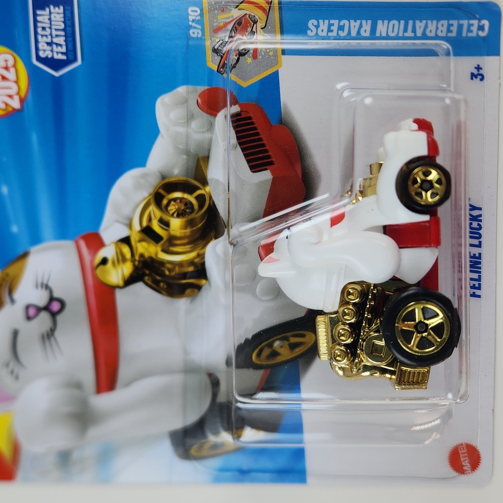 FELINE LUCKY Hot Wheels 2025, 234/250,  Celebration Racers 9/10,New Factory Card